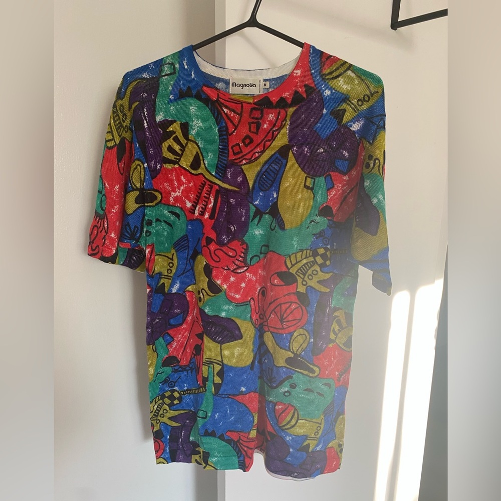 Colorful knit short sleeve